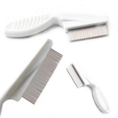 1pc High Comfort Head Lice Comb Metal Nit Head Hair Lice Comb Fine Toothed Flea Flee with Handle ...