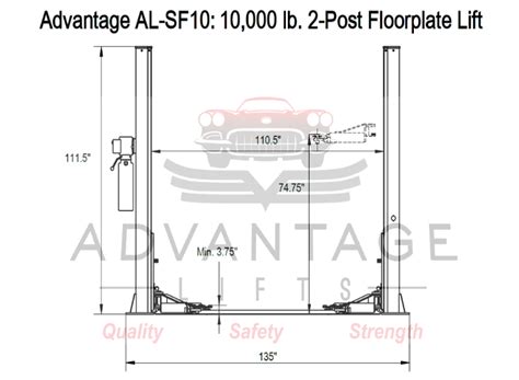 10,000 Lb. 2-Post Car Lift | Advantage Lifts