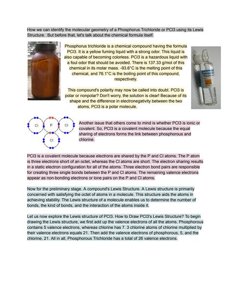 SOLUTION: Identifying molecular geometry of a phosphorus trichloride - Studypool