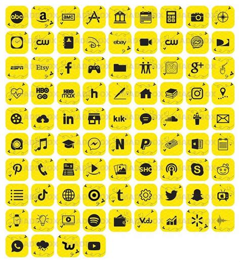 Yellow App Icons Aesthetic Notes