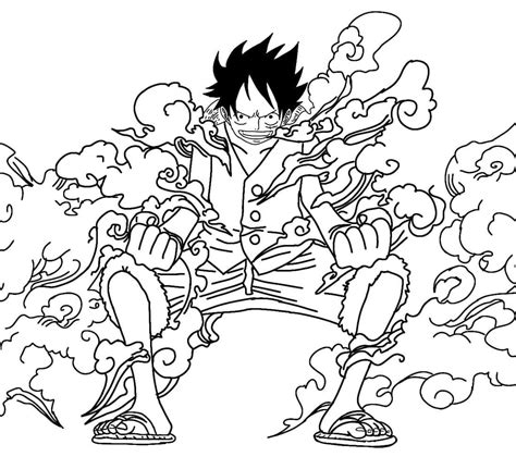 Desenhos de Luffy Gear 2 para Colorir e Imprimir - ColorirOnline.Com