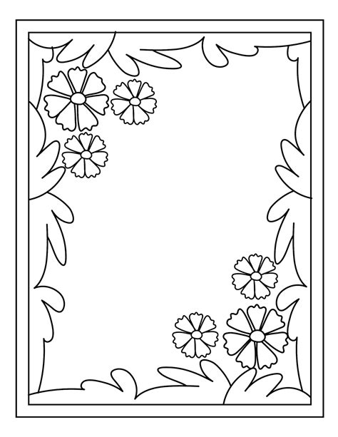 16 Printable Flower Border Coloring Pages - Etsy