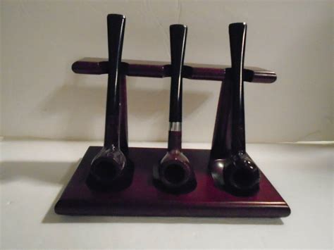 2 Dr Duke Grabow smoking pipes & 1 Dr. Lark Grabow pipe & pipe stand ...