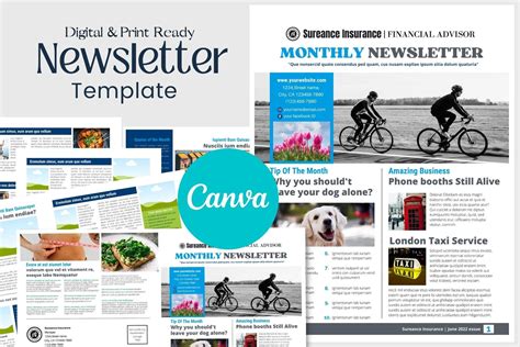 Canva newsletter template for business | Creative Market