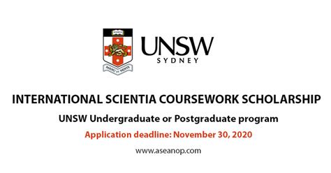 UNSW Undergraduate and Postgraduate Programs scholarships 2021, Sydney, Australia - ASEAN ...