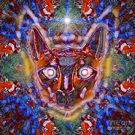 Psychedelic Cat Digital Art by Robert Radmore - Pixels