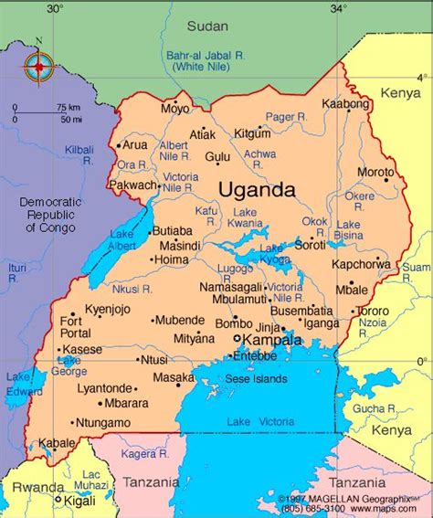 Uganda Map | Uganda, Mission trip fundraising, Africa map