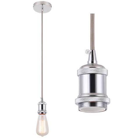 Buy Pendant Light,Hanging Pendant Light Fitting,Chrome Pendant Lighting Kit with E27 Lamp Holder ...