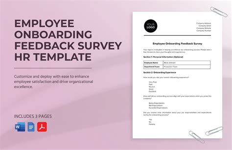 Onboarding Feedback Survey HR Template in PDF, Word, Google Docs - Download | Template.net