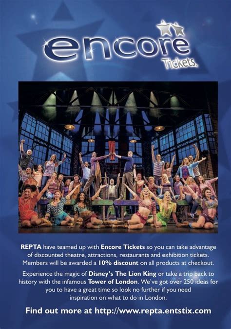 Encore Theatre and attraction tickets - REPTA