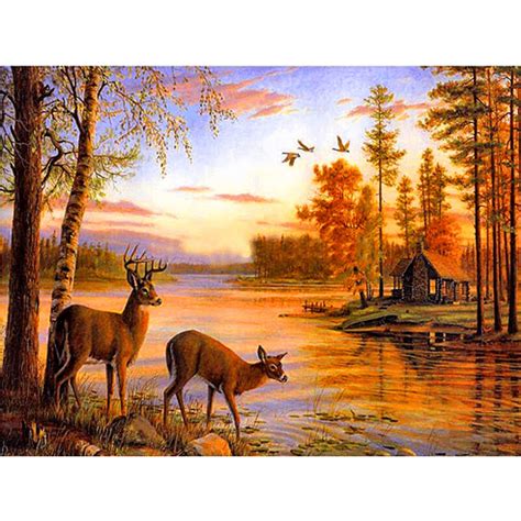 5D Diamond Painting Complete Kit Deer Lake by VizuArts | Full Drill ...