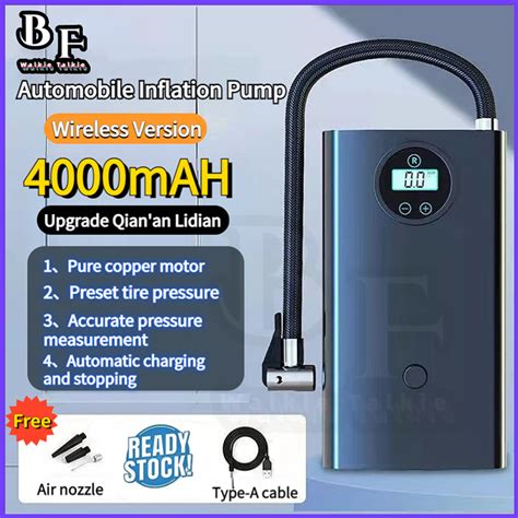 Air Pump For Car Portable Car And Bike Portable Rechargeable Car Tire Digital Auto Pump Compress ...