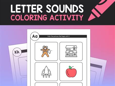 Alphabet Letter Sounds Activity | Alphabet Coloring Sheets, Beginning Sounds | Teaching Resources