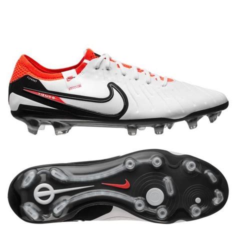 Nike Tiempo Legend 10 Elite FG Ready - White/Black/Bright Crimson