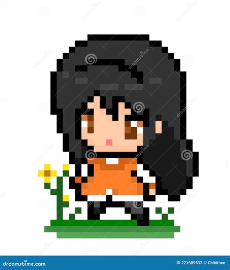 Pixel Art Anime Punk Rocker Boy Cartoon Vector | CartoonDealer.com #30655691