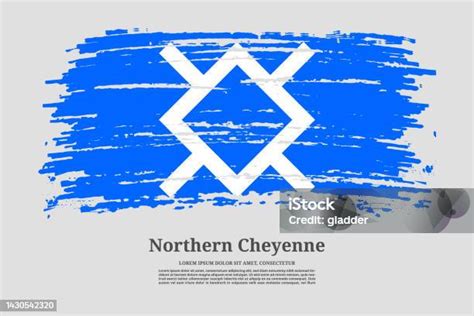 Northern Cheyenne Flag With Brush Stroke Effect And Information Text ...