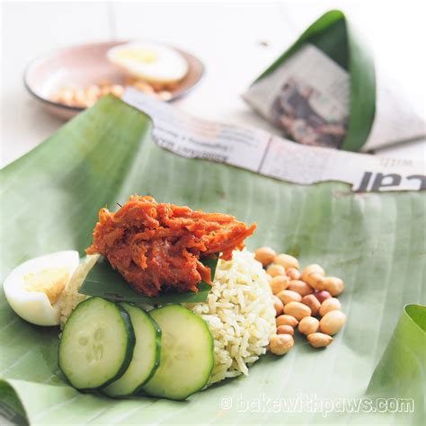 Nasi Lemak Bungkus - BAKE WITH PAWS