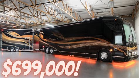 PREVOST MARATHON COACH AND STACKER TRAILER FOR SALE IN ARIZONA - YouTube