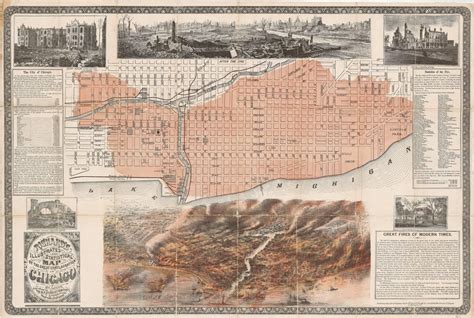 Richardson's Map of the Great Chicago Fire (1871) : MapFans