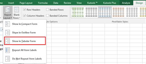 How to make row labels on same line in pivot table?