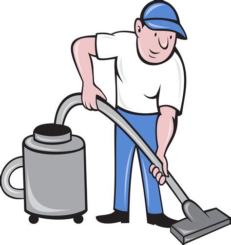 Clip Art Transparent Stock Male Cleaner Vacuuming Cleaning - Vacuum The Carpets - Png Download ...