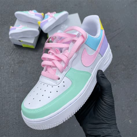 Nike Air Force 1 Sneakers - Custom Pastel Colors – B Street Shoes