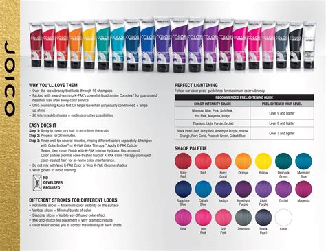 Joico Vero K-Pak Color Intensity Fact Sheet. | Joico color, Vivid hair color, Pravana hair color