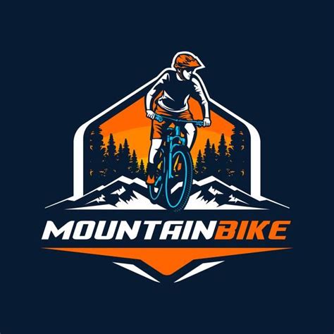 the mountain bike logo is shown on a dark background