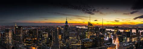 Gambar : horison, matahari terbenam, kaki langit, malam, bangunan, pencakar langit, New york ...