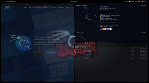 Kali 2023.2 i3 desktop with tiled windows