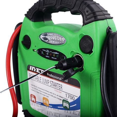 Amazon.com: Car Portable Battery Jump Starter Air Compressor Booster Jumper 500 Amp 12V ...