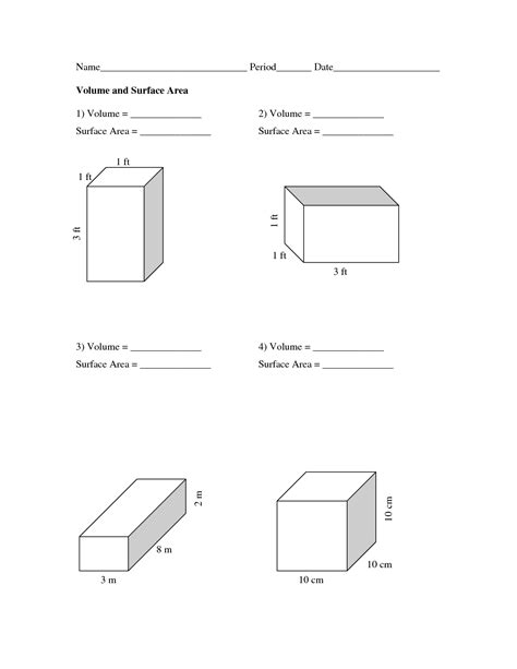 Volume And Surface Area Worksheets Pdf