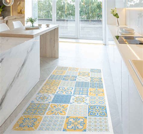 Portuguese mix tiles kitchen flooring - TenStickers