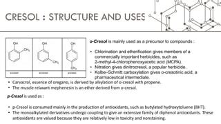 structure and uses of phenol, cresol, resorcinol and naphthol | PPT