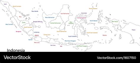 Outline indonesia map Royalty Free Vector Image