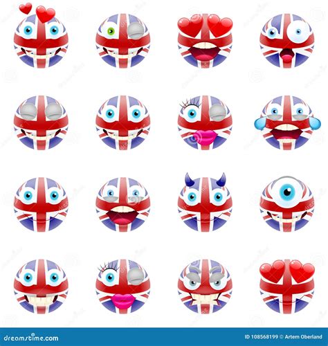 United Kingdom Flag Emojis stock vector. Illustration of face - 108568199