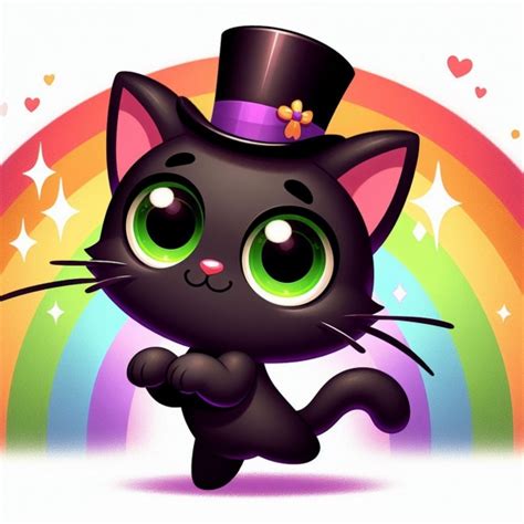Black Cat Cartoon Art Free Stock Photo - Public Domain Pictures