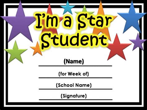 Star Student Certificate 2 | Student certificates, Star students, Free certificate templates