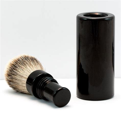 Silvertip Badger Hair Turnback Travel Shaving Brush, Black - Fendrihan