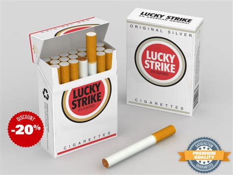 3d model lucky strike cigarette pack