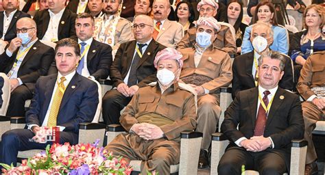 KDP reelects Masoud Barzani as president.. Nechirvan, Masoud Barzani as ...