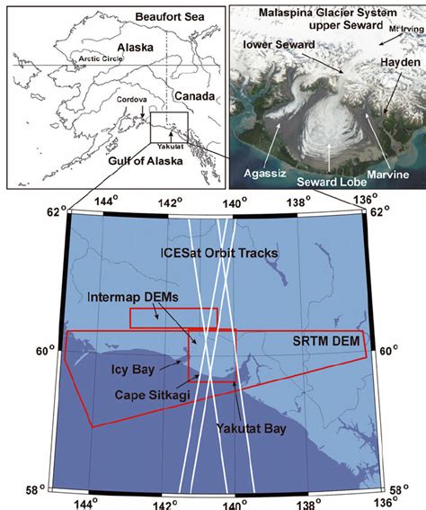 The Malaspina Glacier system in Alaska, USA, and Canada. The upper left... | Download Scientific ...