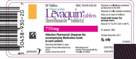 Levaquin - FDA prescribing information, side effects and uses