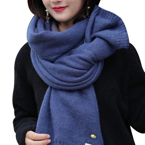 Fashion Women Scarf Wool Knitted Scarves Shawls Winter Womens Thick Warm Cowl Neck Pineapple ...