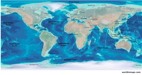 Map With Labeled Oceans