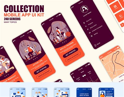 Mobile App UI Kit on Behance