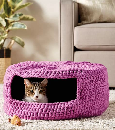 Hogyan készítsünk horgolt macska ágyat | Crochet cat bed, Cat bed ...