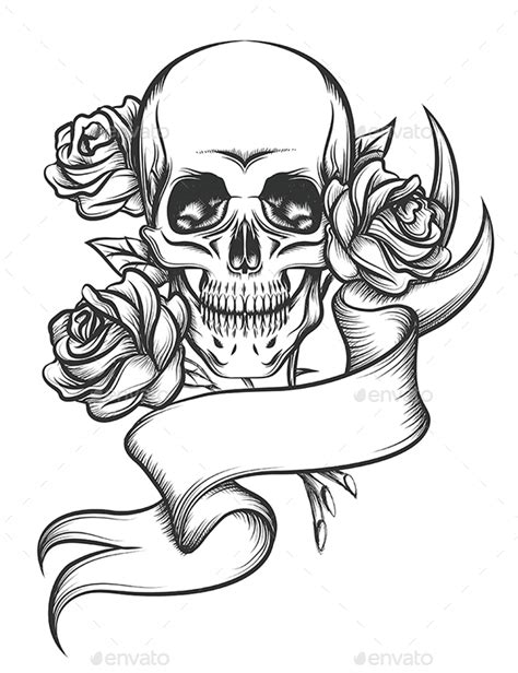 Skulls And Roses Drawing at GetDrawings | Free download