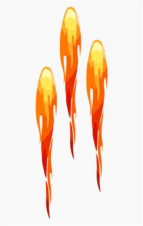 Rocket Clipart Rocket Fire - Rocket Flames Clipart, HD Png Download - kindpng