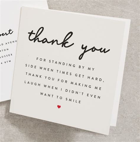 Thank You Card for Friend Best Friend Thank You Card Thank - Etsy